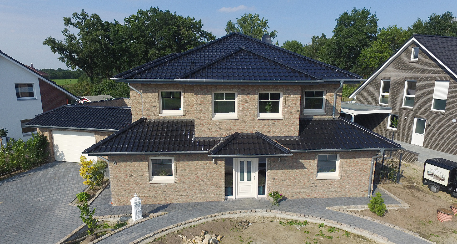 Landhaus in Nordhorn Front von oben